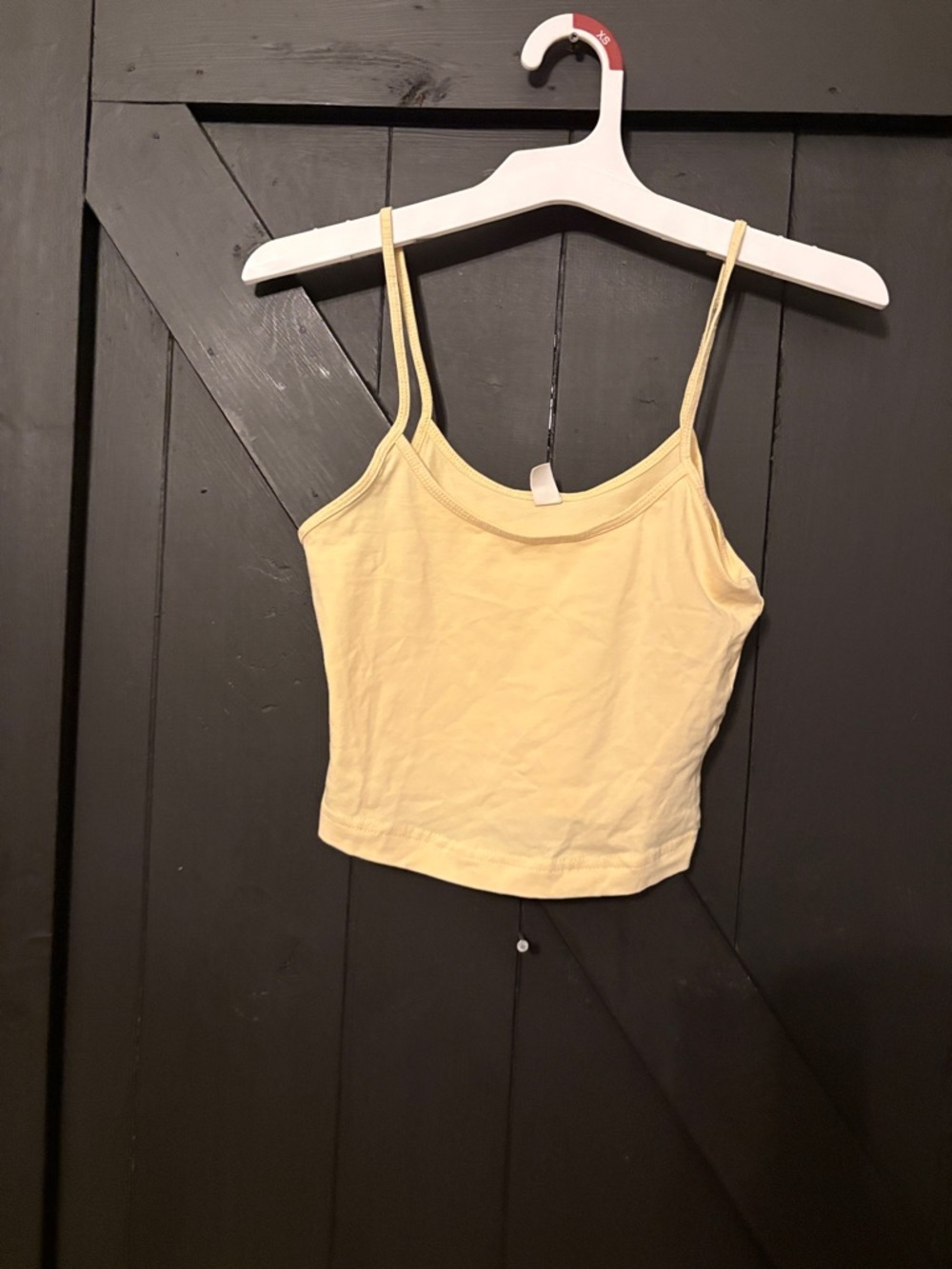 bp Yellow Spaghetti Strap Crop Cami